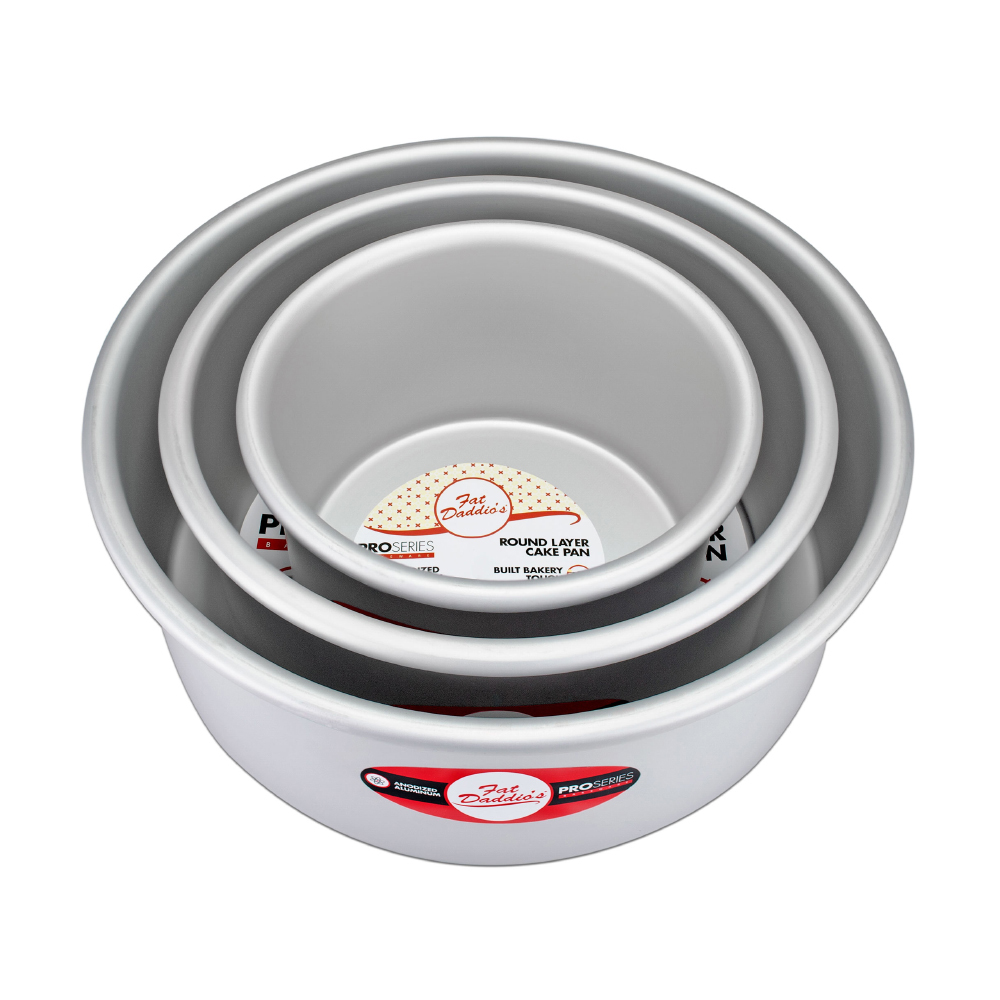 Fat Daddio's Aluminum Round Cake Pan Set, 3Piece Set Classic Cake Pans