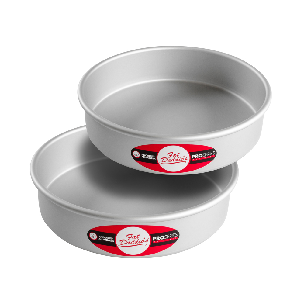 Fat Daddio's Aluminum Round Cake Pan, Set of 2 - 8" x 2"