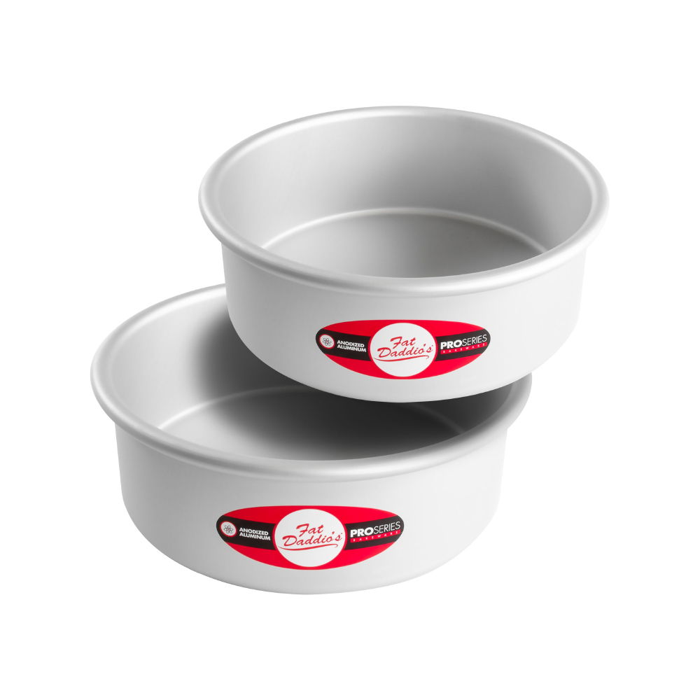 Fat Daddio's Aluminum Round Cake Pan, Set of 2 - 8" x 3"