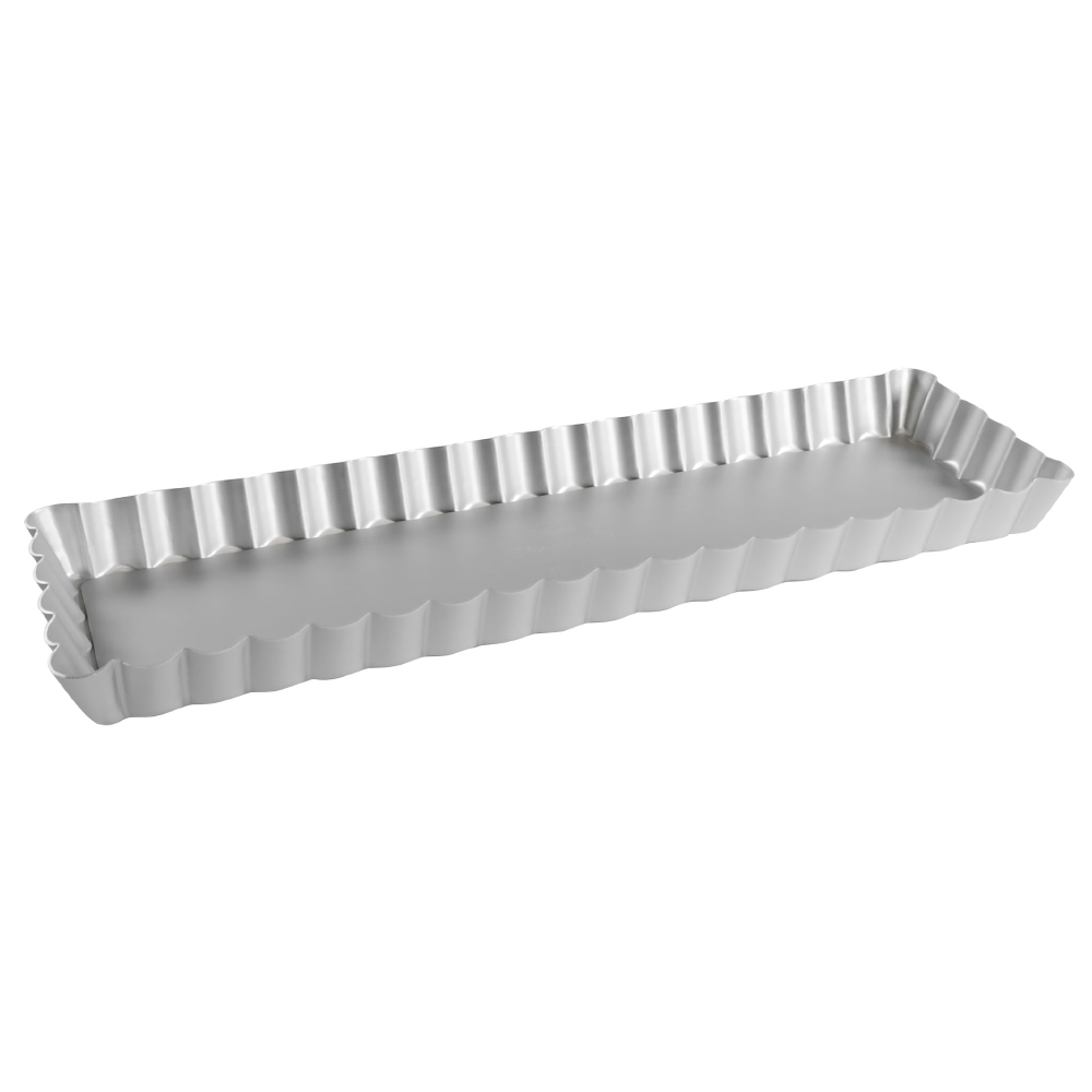 Fat Daddio's Fluted Tart Pan with Removable Bottom, 13-3/4" x 4-1/4" x 1"