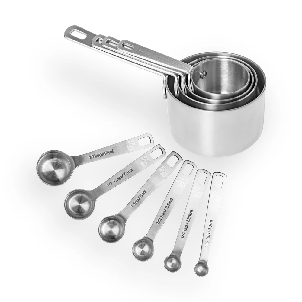 Fat Daddio's Stainless Steel Measuring Cups & Spoons, Set of 10