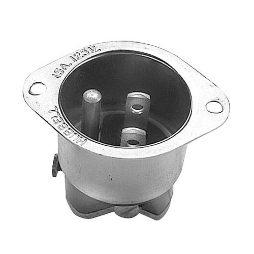 Flanged 3 Prong Male Plug - 15A/125V