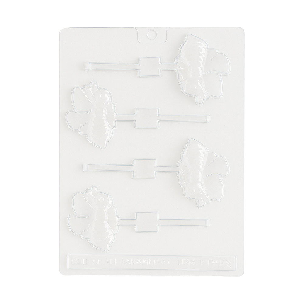 Flexible Plastic Bee Lollipop Chocolate Mold, 4 Cavities