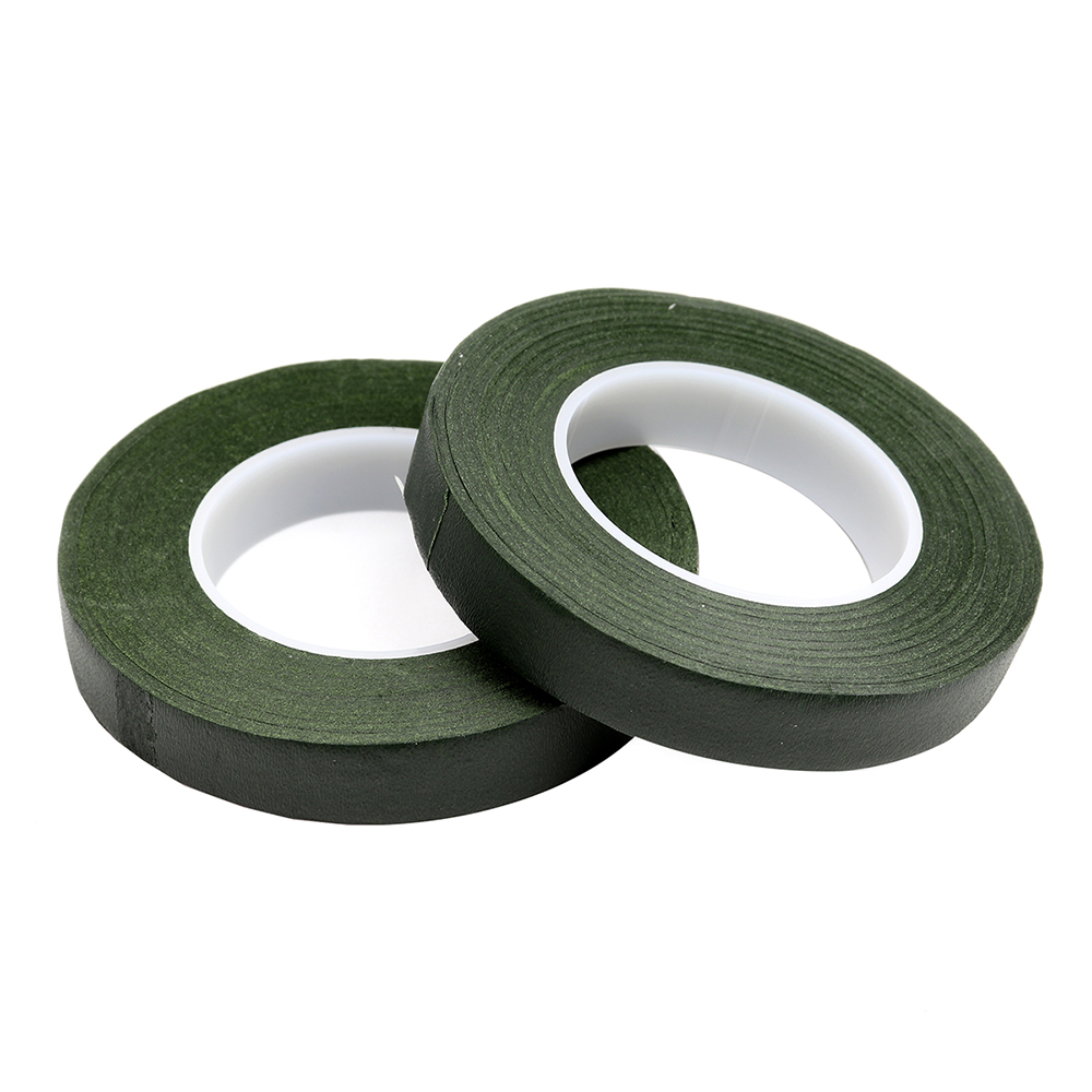 Floral Tape 1/2 Wide, Dark Green Pack of 2 Florist Wire and Tape