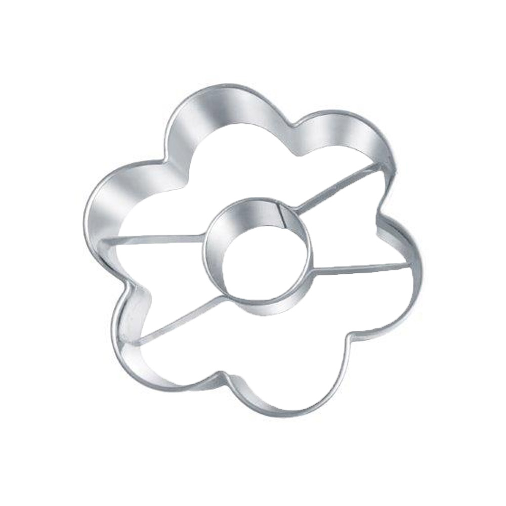 Flower Cookie Cutter with Center Hole, 2"