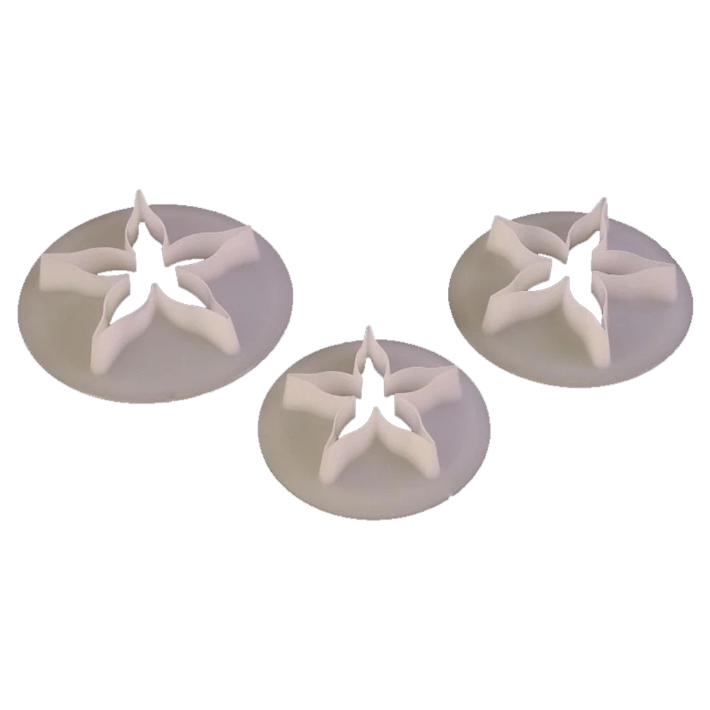 FMM Sugarcraft Rose Calyx Cutters. Set of 3, Sizes Approx. 30, 35 and 40mm