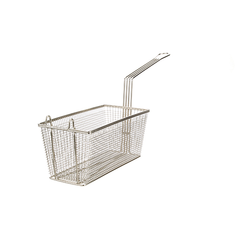 FMP Standard Fry Basket 13-1/4" x 6-1/2" x 6": Twin, Front Hook