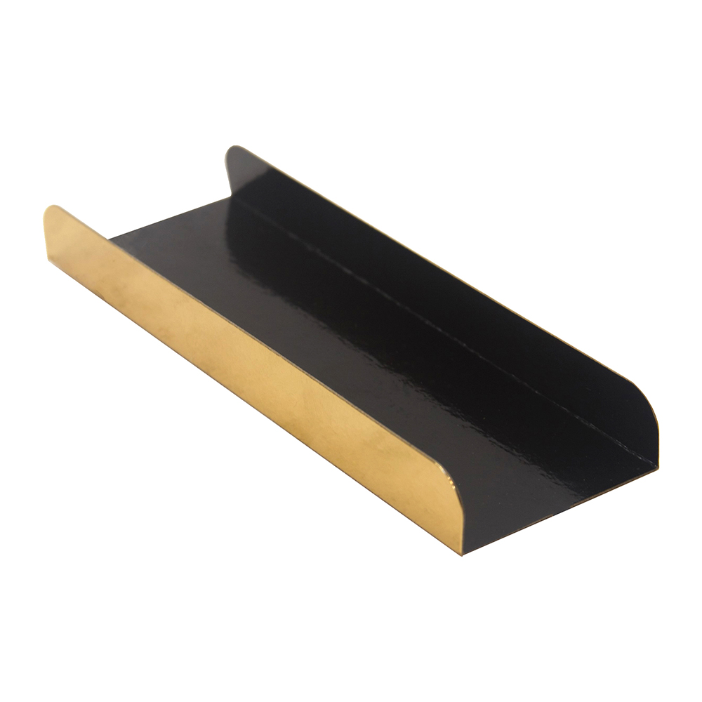 Folded Bottom Mono Board, Black Interior & Gold Exterior, 1.75" x 5" - Case of 200