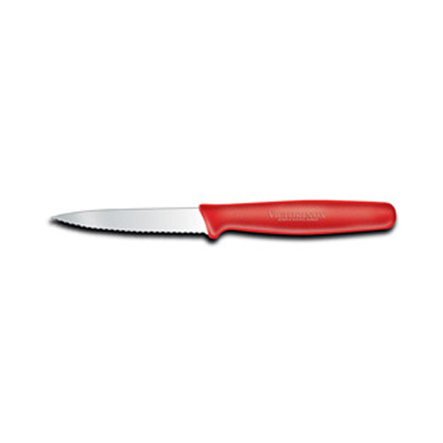 Forschner / Victorinox Wavy Paring Knife, Small Red Nylon Handle, 3.25 in. (40603)