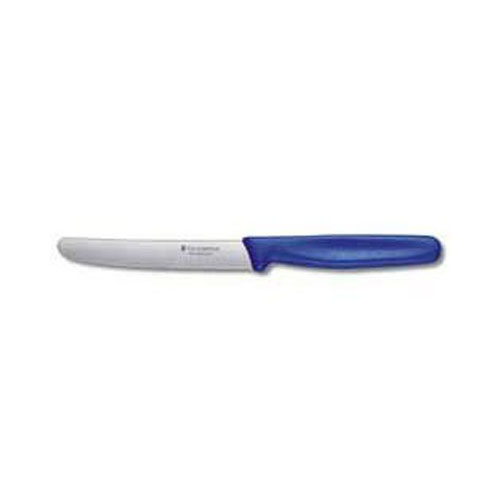 Forschner Victorinox Steak Knife 4 1/2" Serrated Blade. Plastic Handle, Blue