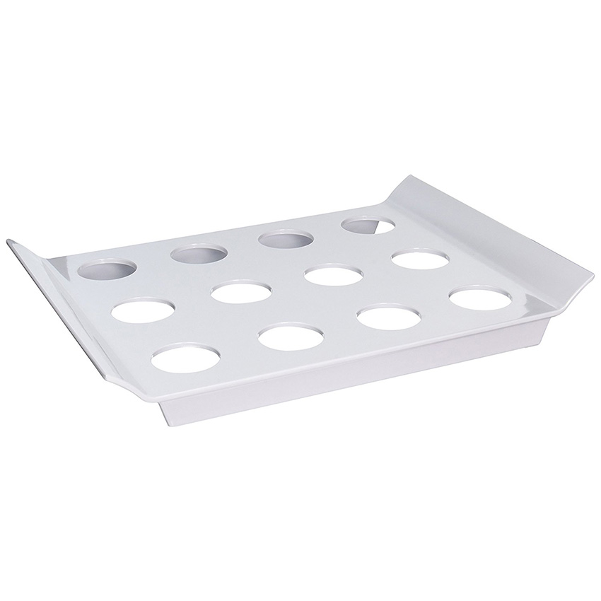 G. E. T. Melamine ML-291-W 18" x 13" Tray w/12 Round Slots - Pack of 2