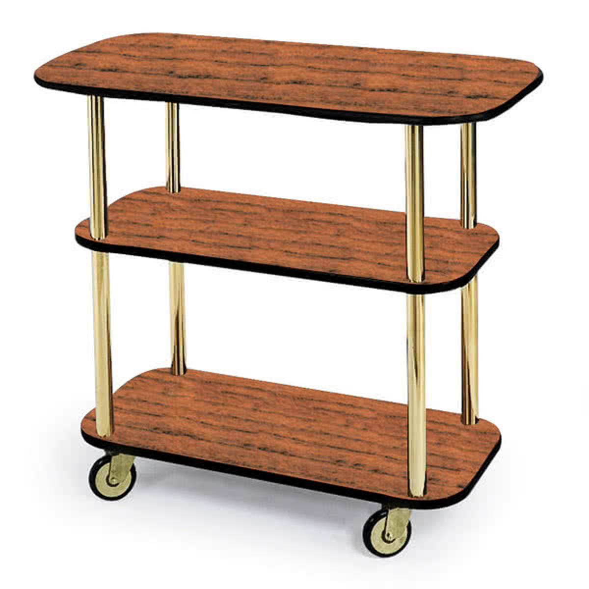 Geneva 3610402 Service Cart With Handle Holes, Rectangular - Victorian Cherry Laminate Finish