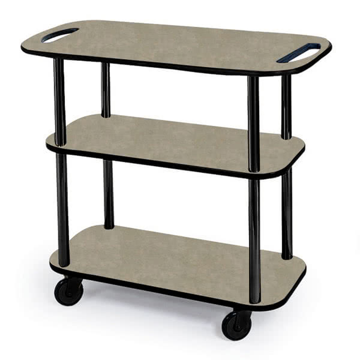 Geneva 3610409 Service Cart With Handle Holes, Rectangular - Beige Suede Laminate Finish