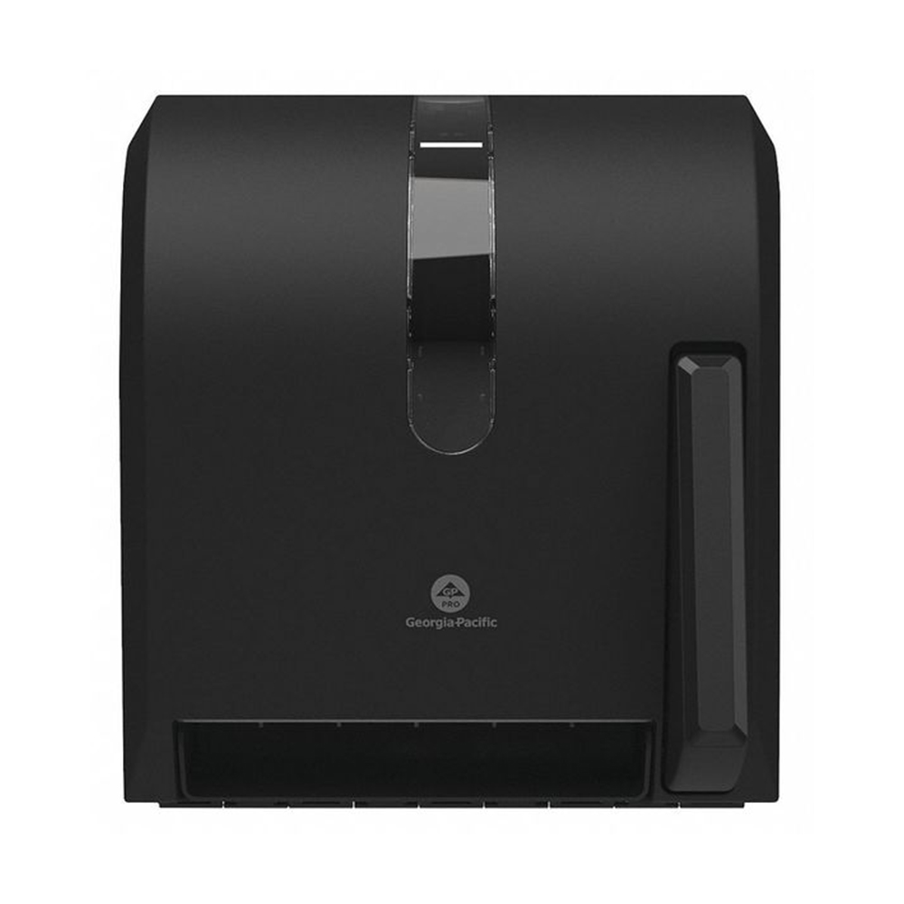 Georgia-Pacific Vista Black Hygienic Push Paddle Roll Paper Towel Dispenser