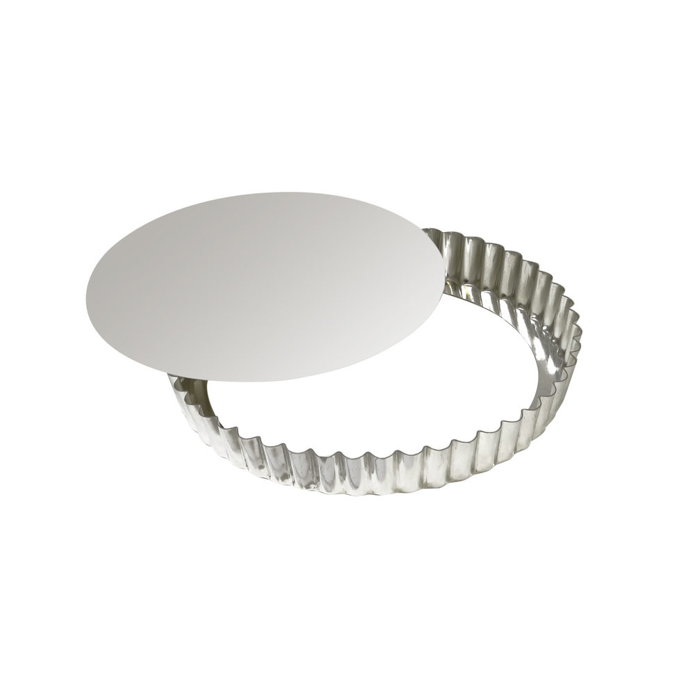 Gobel Round Fluted Tart Pan with Loose Removable Bottom 1" Deep, 7-7/8" Diameter