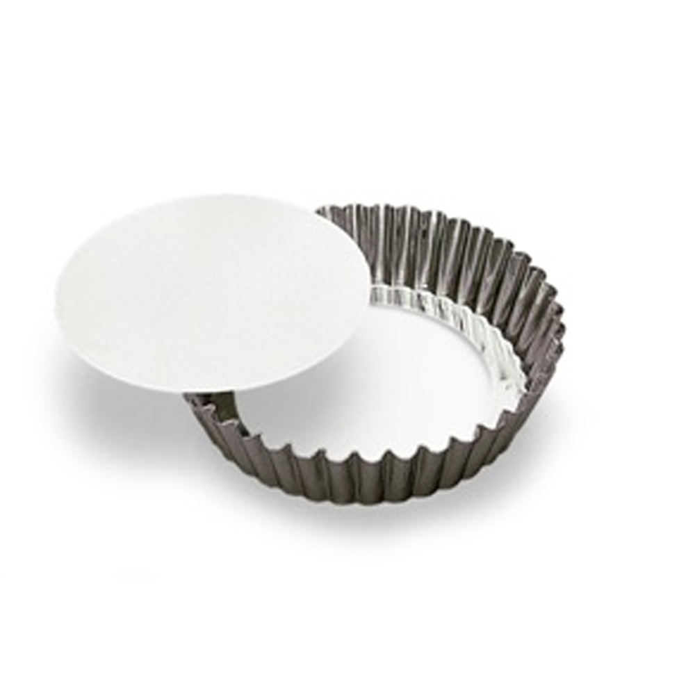 Gobel Round Medium Loose Removable Bottom Fluted Tart Flan Pan, 11-7/8" x 1-1/2" High