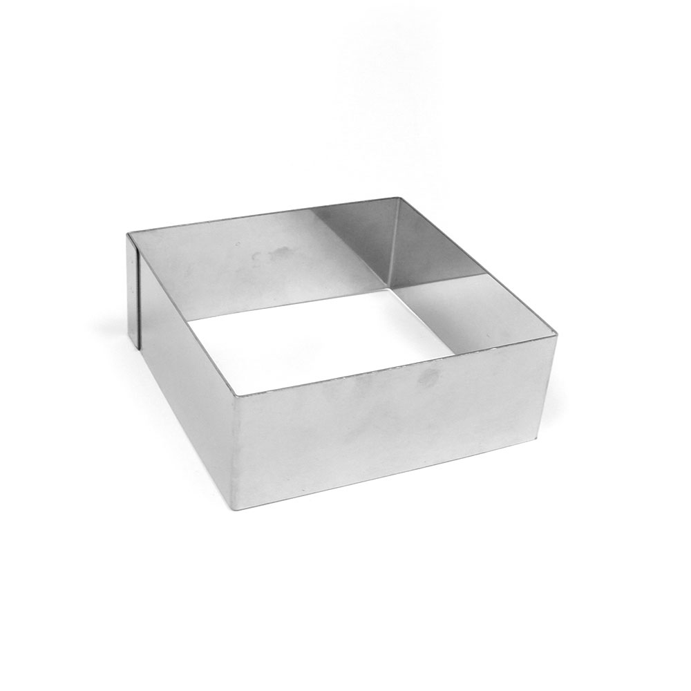 Gobel Square Stainless Steel Cake Ring, 6.3" x 1.75" H (160mm x 45mm H)