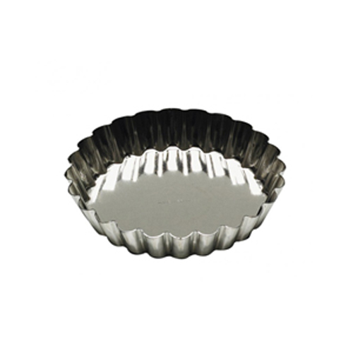Gobel Tinned Steel Fluted Tartlet with Silver-Finish Look, 5-1/2" Diameter