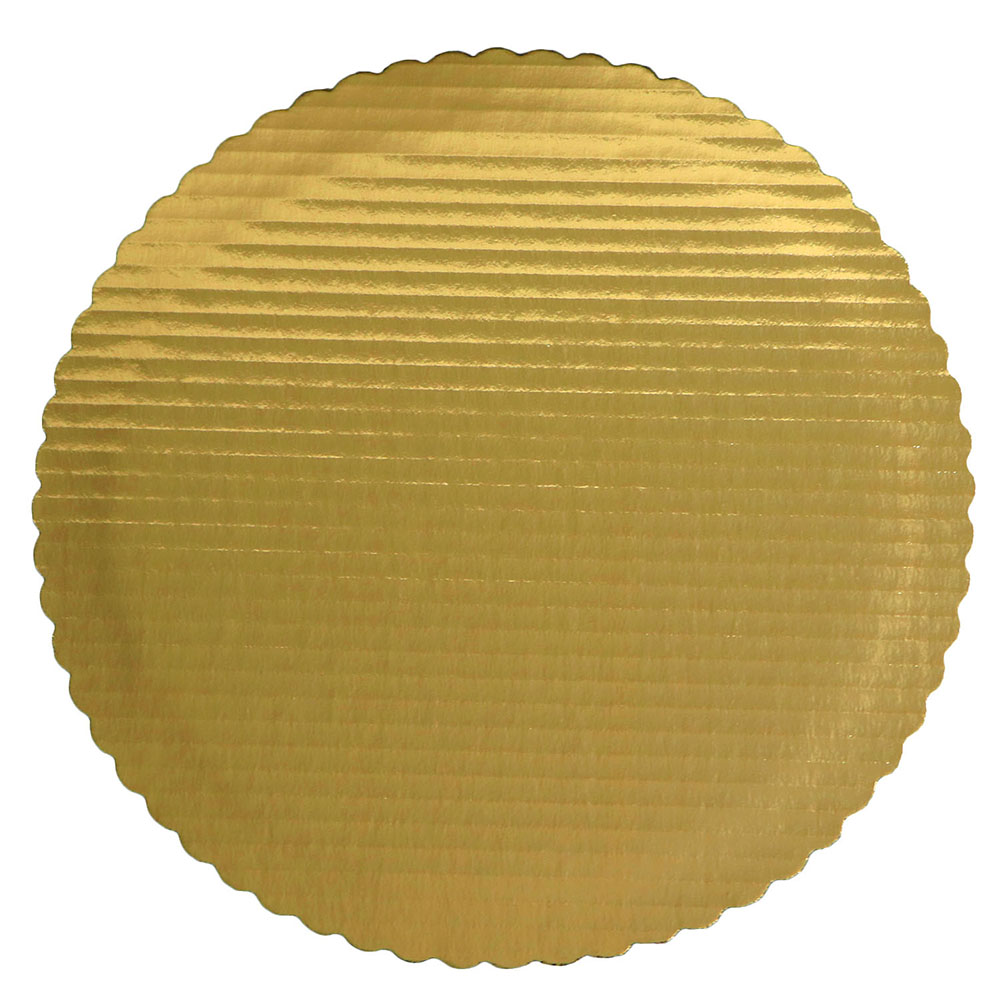 Gold Corrugated Round Cake & Pastry Board,  Size: 8" - Case Of 200