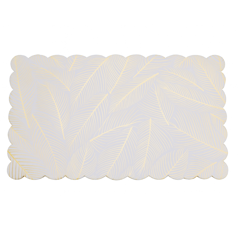 Gold Leaf Print Scalloped Log Cake Board, 11.25" x 6" - Pack of 5