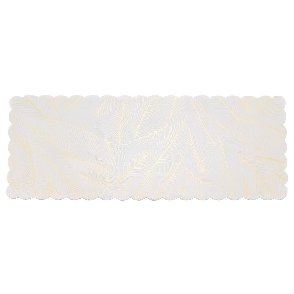 Gold Leaf Print Scalloped Log Cake Board, 16.75" x 6.5" - Pack of 25