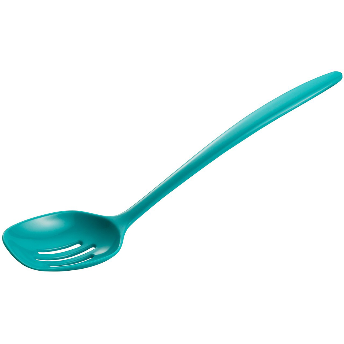 Gourmac G532TU Turquoise Melamine Slotted Spoon, 12" Long
