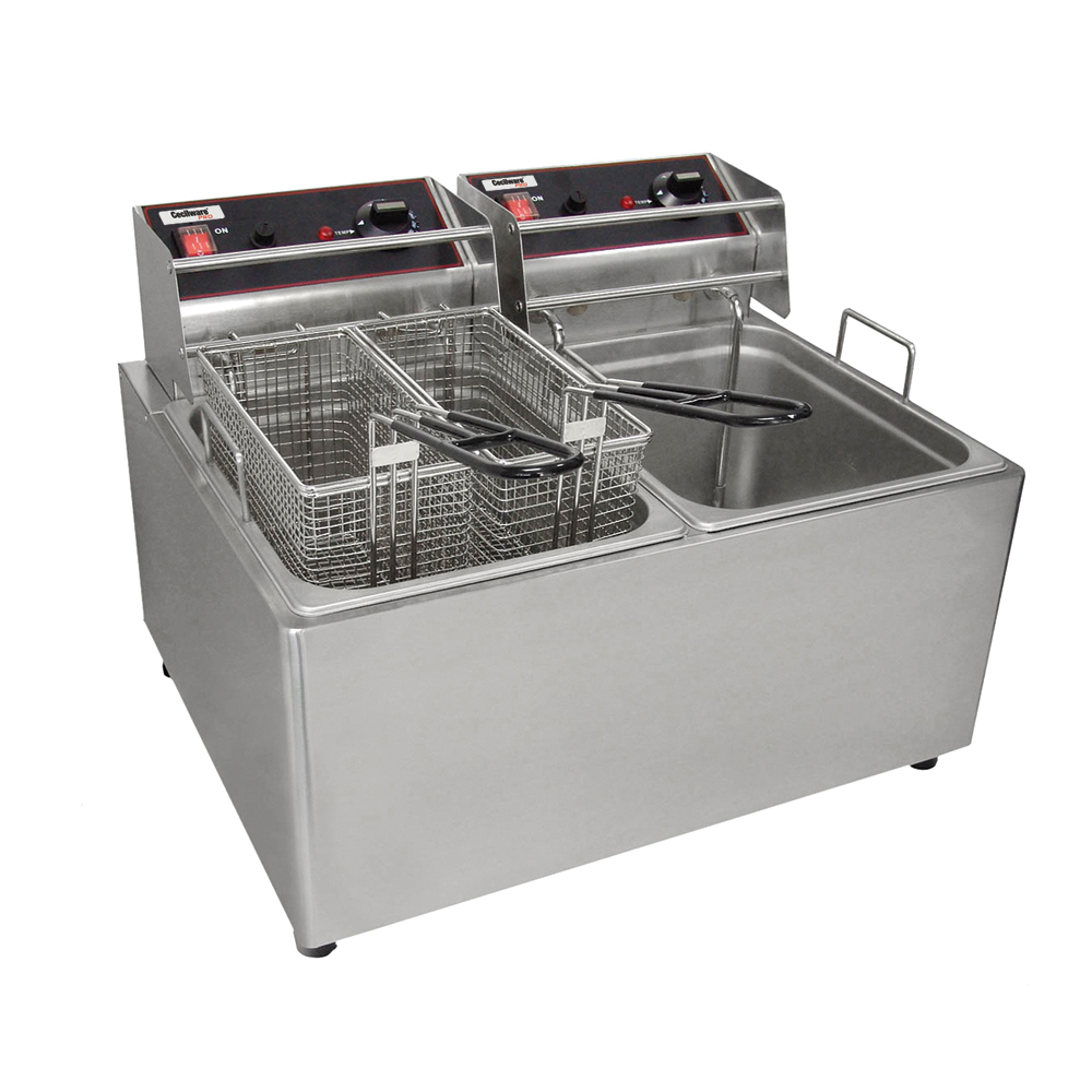 Grindmaster-Cecilware EL2X25 Counterntop Electric Fryer, Two 15 lb. Pots