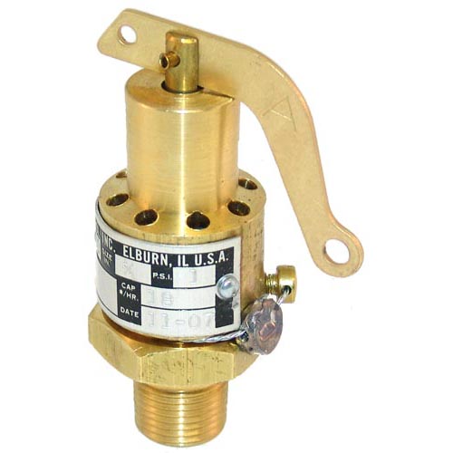 Groen OEM # 143470 / 014355 / Z014355, 1 PSI Steam Safety Relief Valve - 3/8" NPT, 18 lb./Hour