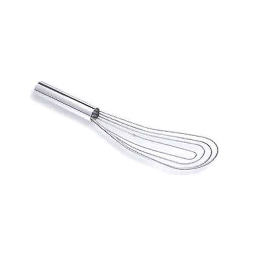 Hand Whip Flat (Roux) 12" Overall Length - Stainless Steel