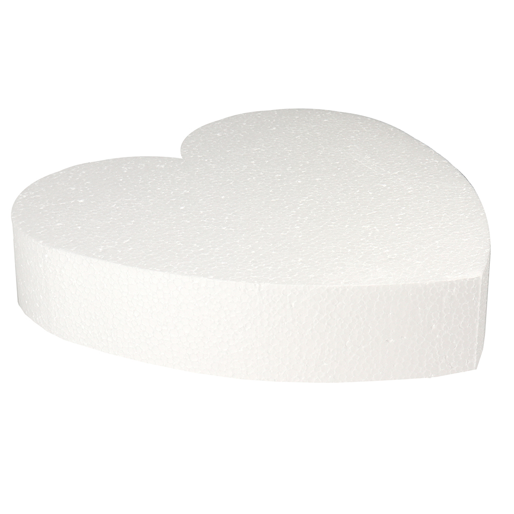 Heart Polystyrene Cake Dummy, 10" x 2" High