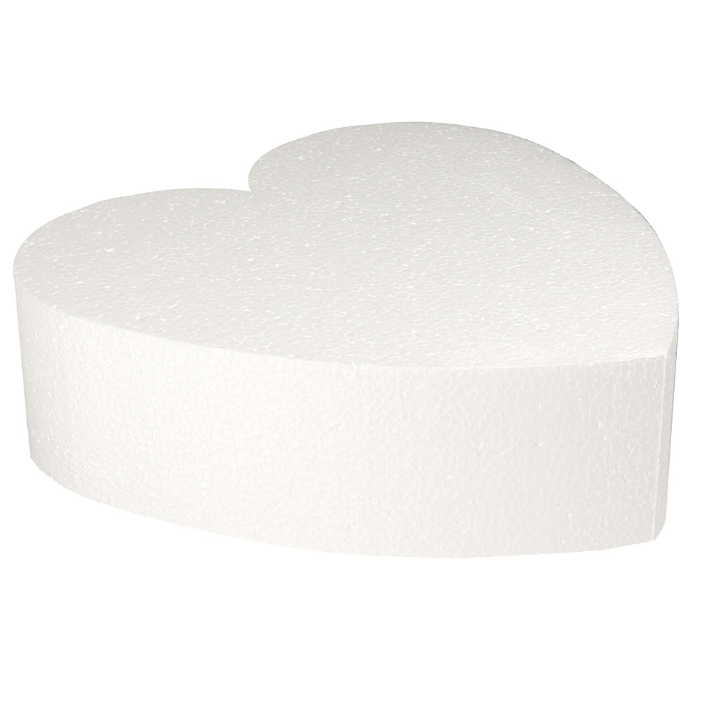 Heart Polystyrene Cake Dummy, 10" x 3" High