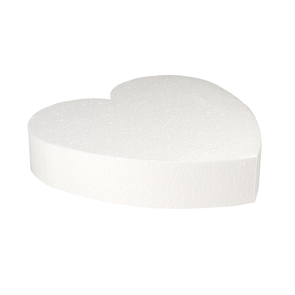 Heart Polystyrene Cake Dummy, 6" x 2" High