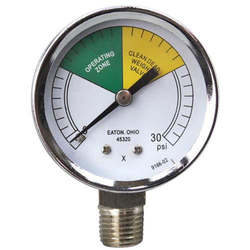 Henny Penny OEM # 16910, Pressure Gauge; 0 - 30 PSI; 1/4" MPT Bottom Mount