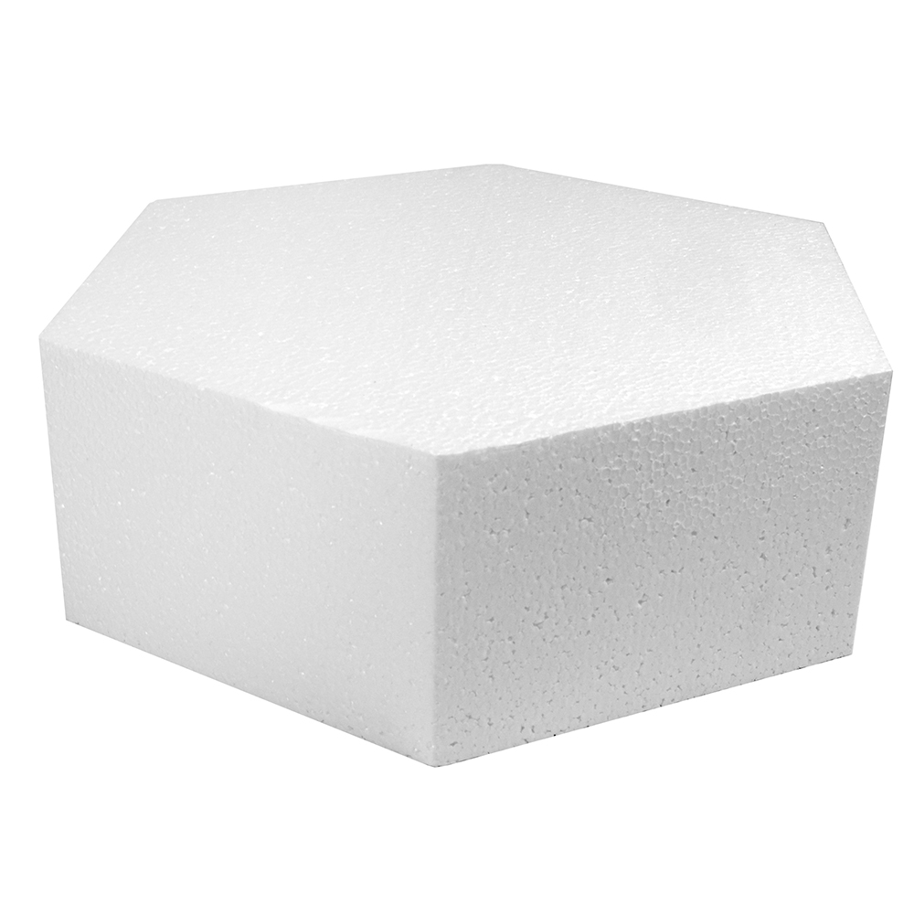 Hexagon Cake Dummy, Polystyrene, 4 Inch High