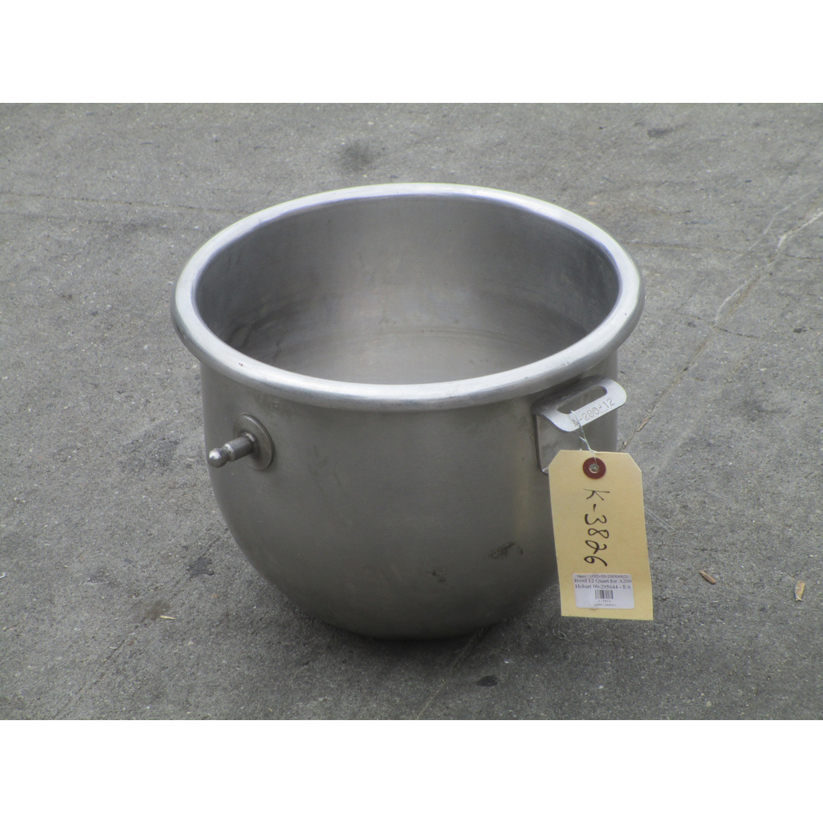Hobart 00295644 12 Quart Bowl to Fit A200 Mixer, Used Very Good