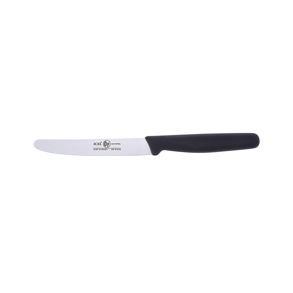 Icel Black Straight Edge Paring Knife, 4.25" Blade