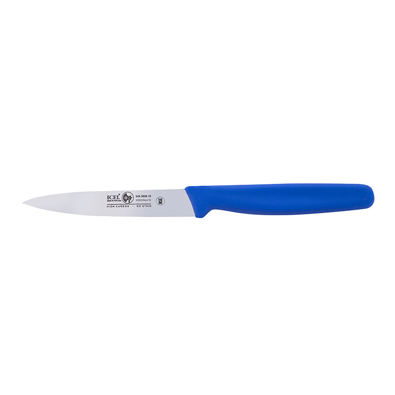 Icel Paring Knife, 3-1/4" Blade, Blue Handle