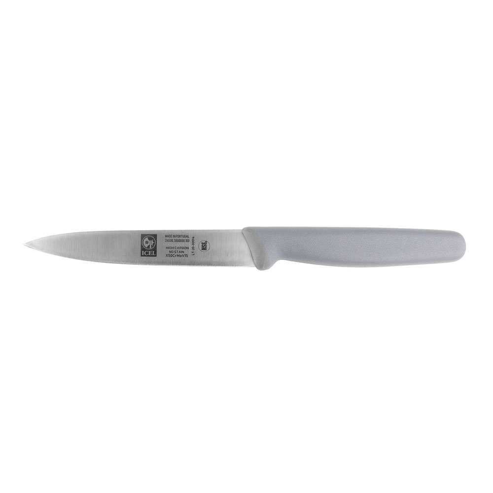 Icel Paring Knife 4" Blade, Gray Plastic Handle