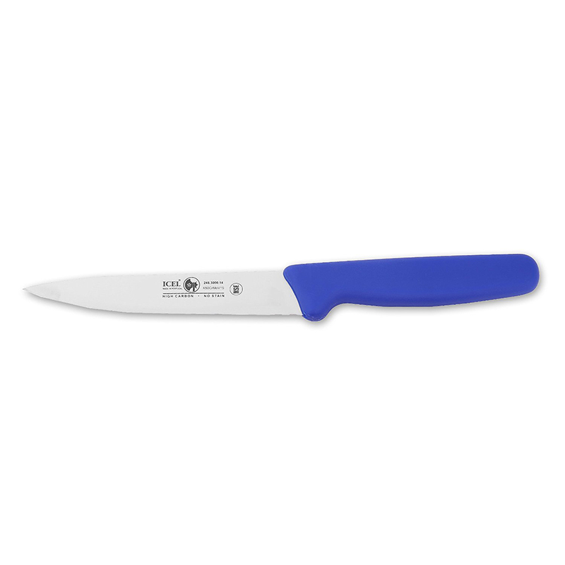 Icel Utility Knife, 5-1/2" Blade, Blue Plastic Handle
