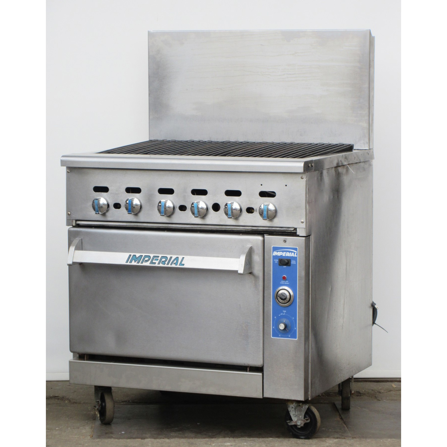 Imperial IR-36BR-C Radiant Broiler Range with Convection Oven Gas, Excellent Condition