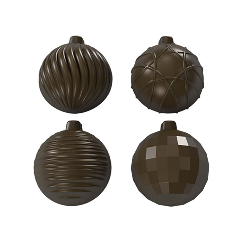 Implast Polycarbonate Holiday Ornaments Chocolate Mold, 28 Cavities