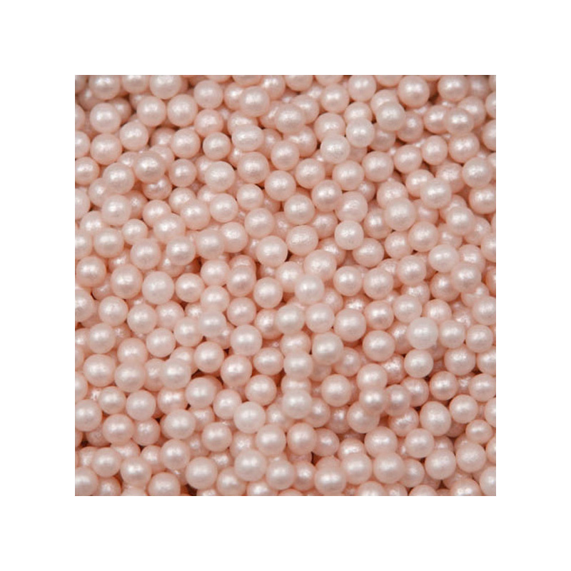 Ivory Pink Sugar Pearls Decoration Balls, 4mm - 16 oz