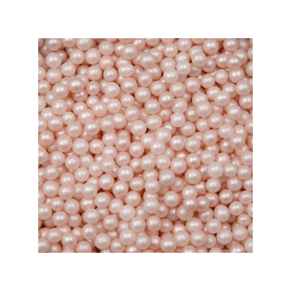 Ivory Pink Sugar Pearls Decoration Balls, 10mm - 2 lb.