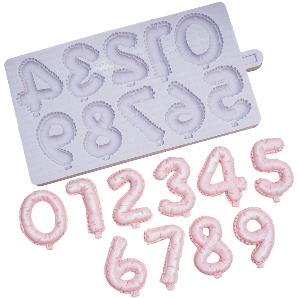 Karen Davies Sugarcraft Balloon Numbers Silicone Mold