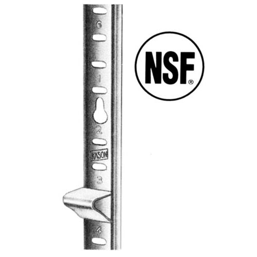 Kason 10065009048 Stainless Steel Keyhole Shelf Pilaster, 48"