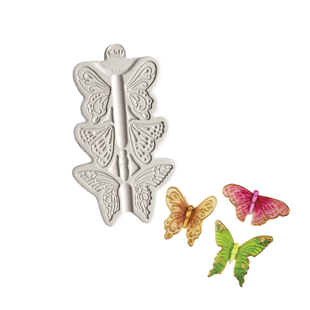 Katy Sue Butterfly Trio Silicone Fondant Mold