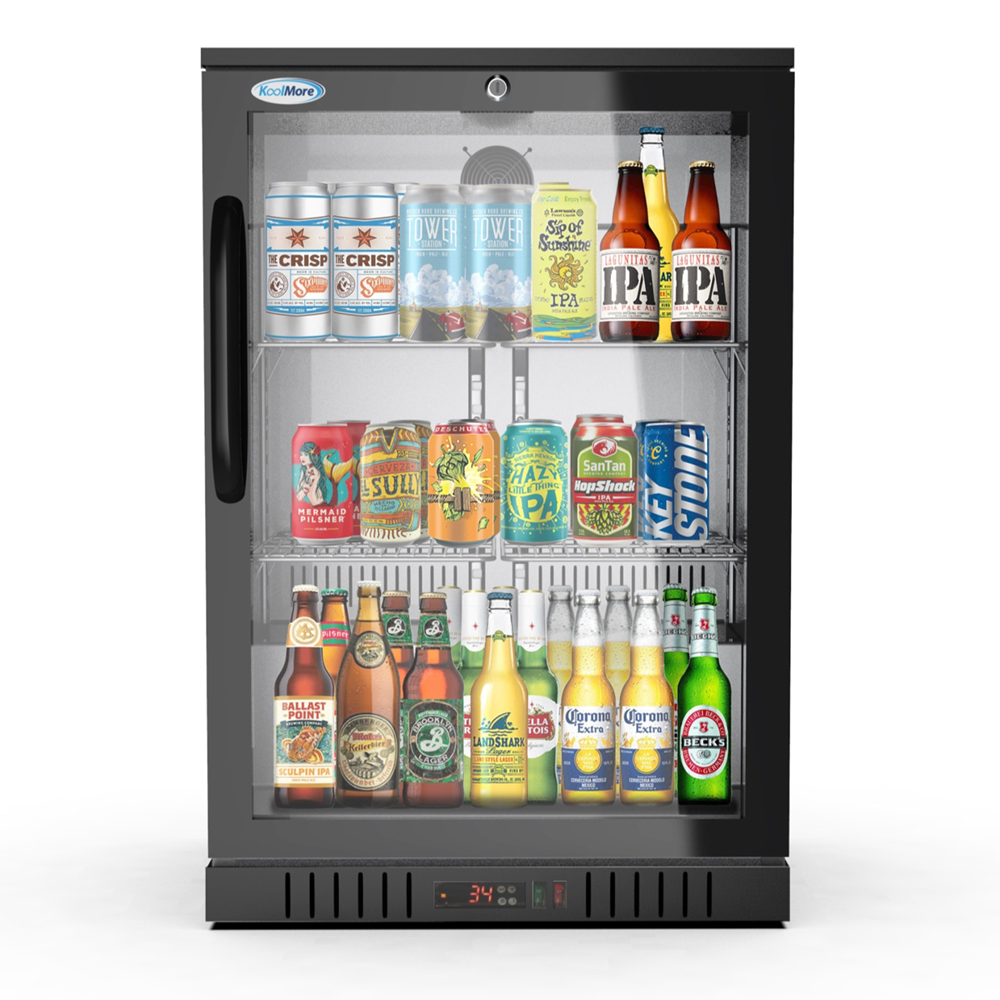KoolMore 24 in. One-Door Back Bar Refrigerator - 4.1 Cu Ft.