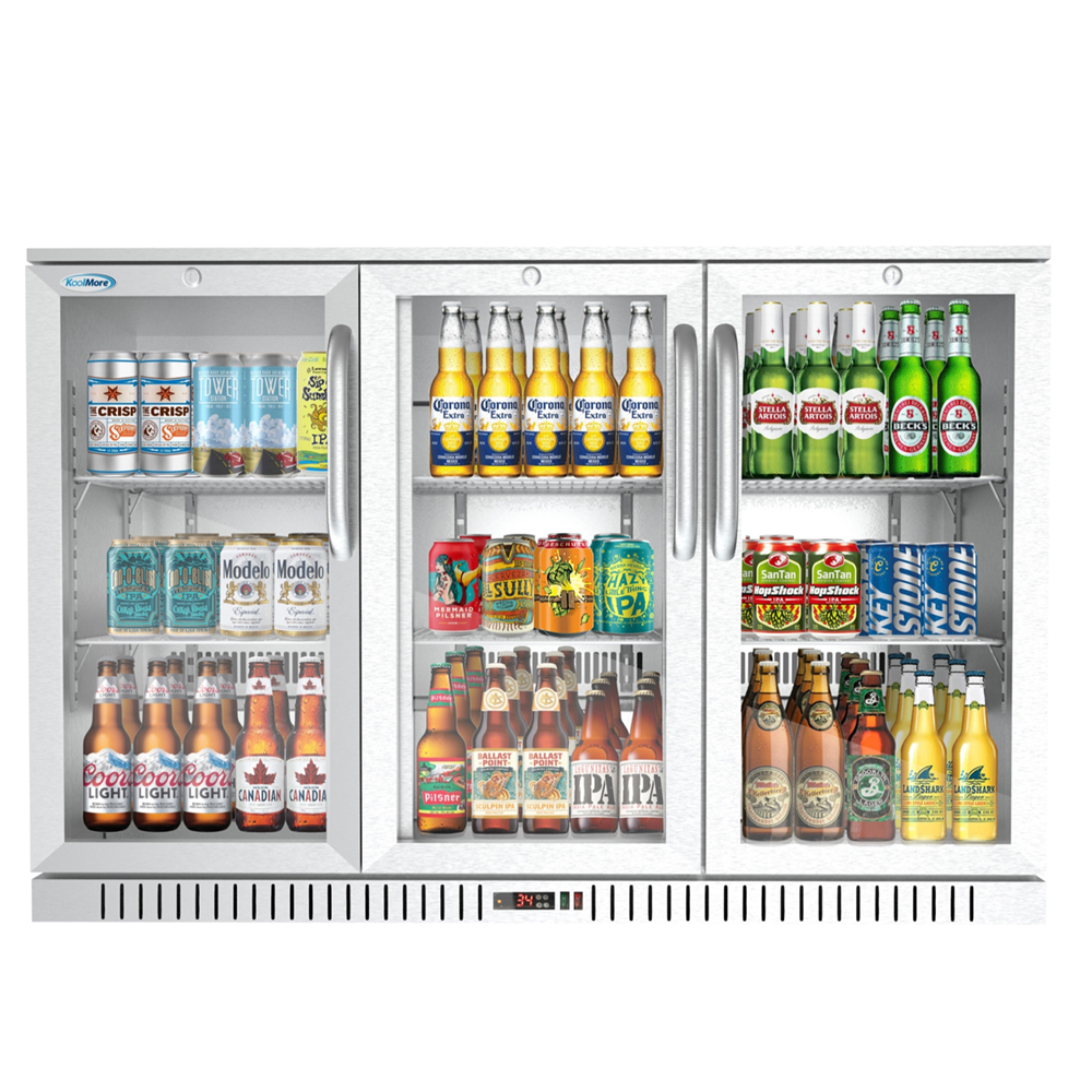 KoolMore 53 in. Three-Door Back Bar Refrigerator - 11 Cu Ft. 