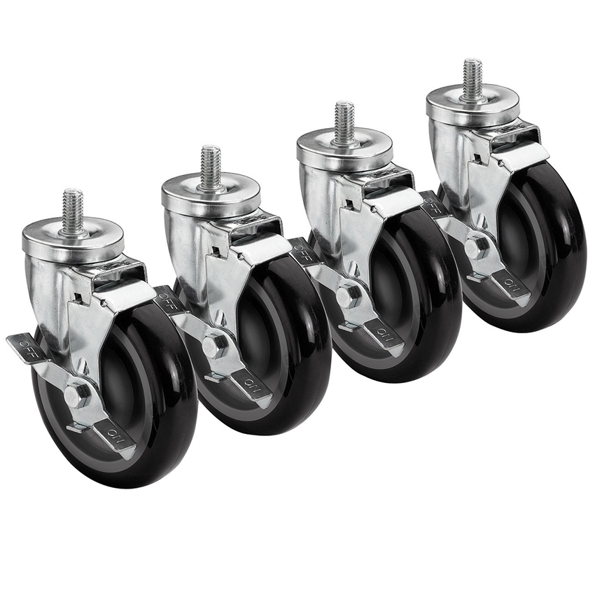 Krowne 28-141S 1/2" 13 Threaded 5" Stem Casters, Set of 4