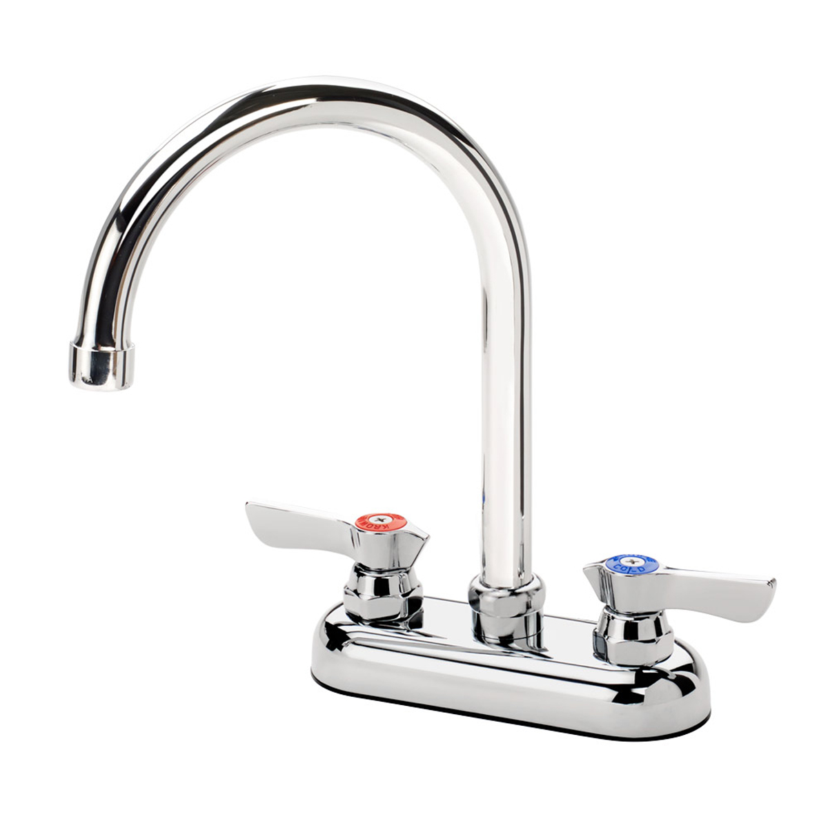 Krowne Metal 11-401 Silver Series 4" Center Deck Mount Faucet with 6" Gooseneck Spout